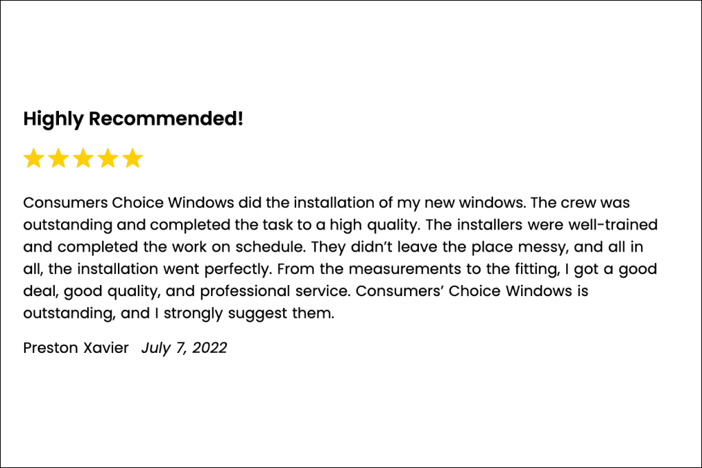 A 5-star Consumers Choice Windows review 