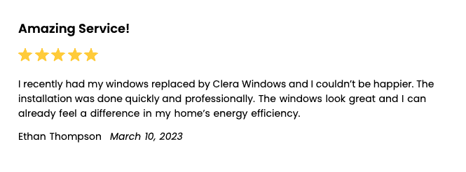  Customer service reviews for Clera Windows + Doors